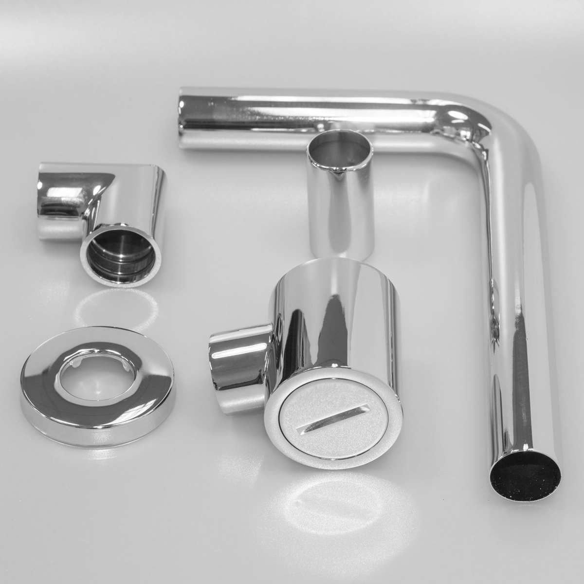 NEG Design Ablaufventil NX19 Free-Flow Für Waschbecken Ohne Überlauf | Messing, Hartverchromt | DIN 1 1/4 Zoll