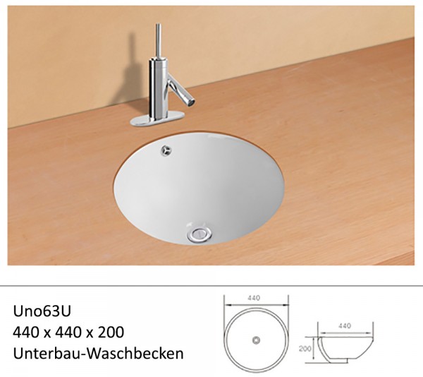 NEG Unterbau-Waschbecken Uno63U (rund)