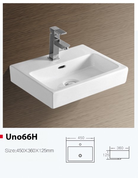 NEG Hänge-Waschbecken Uno66H (eckig)