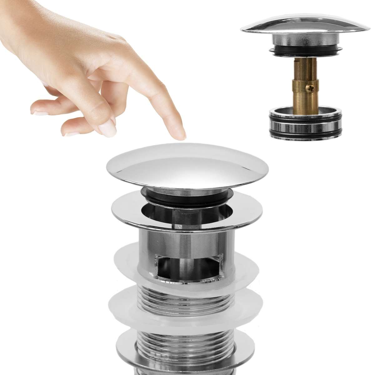 Universal Badewannenstopfen Aus Messing – Pop-Up Ablaufstopfen, Passt Für 3,5-3,8 Cm Abflüsse