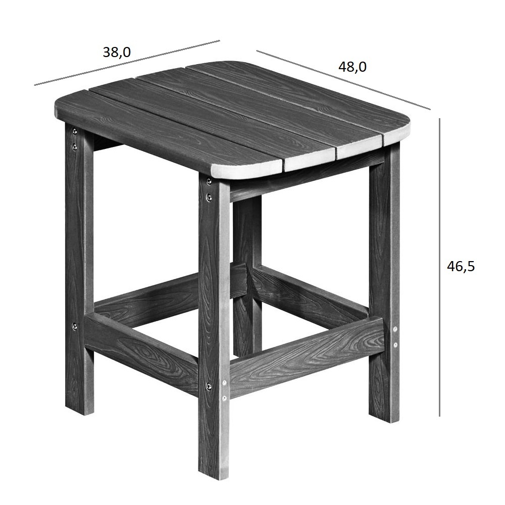 NEG Adirondack-Möbel Marcy Garten-TischBeistelltischAblage Holz-Optik Polywood